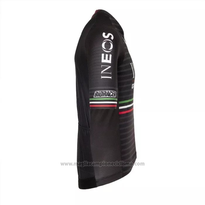 2022 Abbigliamento Ciclismo Ineos Grenadiers Nero Grigio Manica Corta e Salopette
